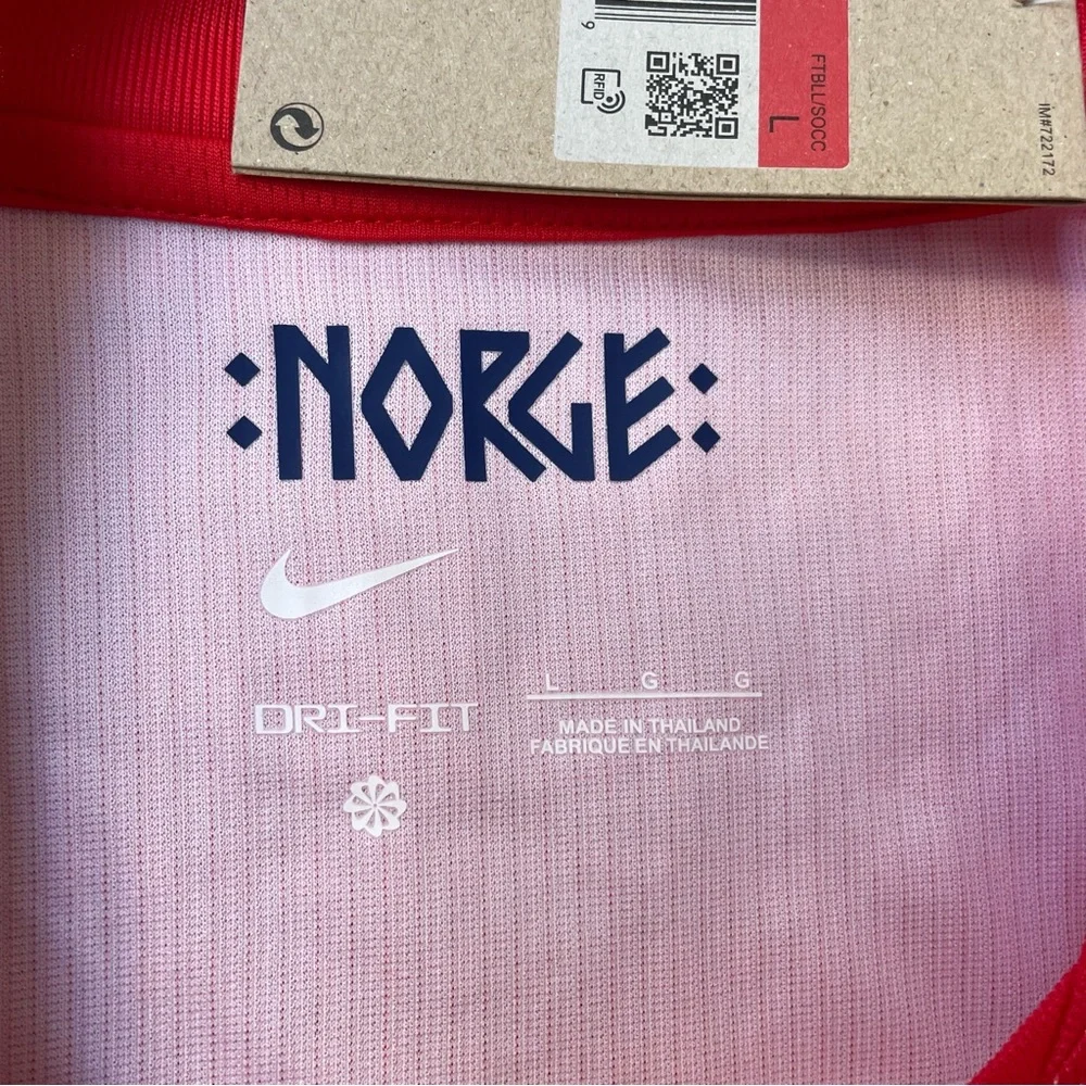 Nike Norway Red Soccer Jersey with Navy Cross